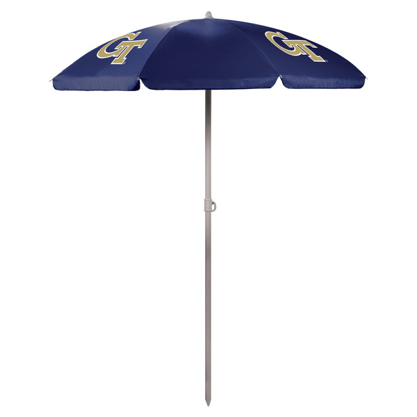 Georgia Tech Yellow Jackets 5.5 Ft. Portable Beach Umbrella, (Navy Blue)