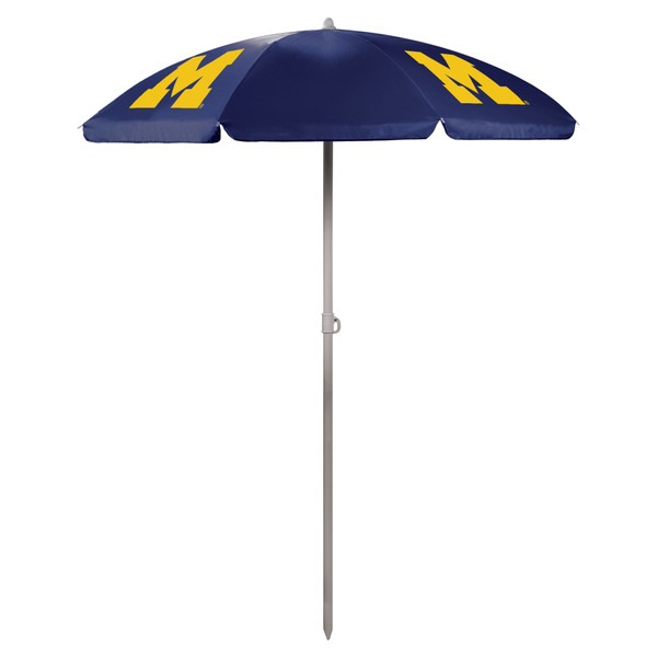 Michigan Wolverines 5.5 Ft. Portable Beach Umbrella, (Navy Blue)