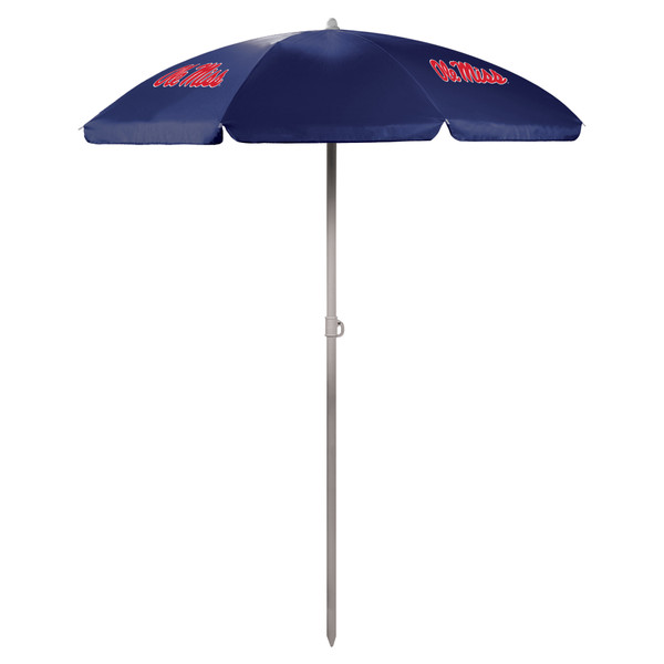 Ole Miss Rebels 5.5 Ft. Portable Beach Umbrella, (Navy Blue)