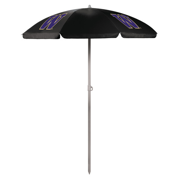Washington Huskies 5.5 Ft. Portable Beach Umbrella, (Black)