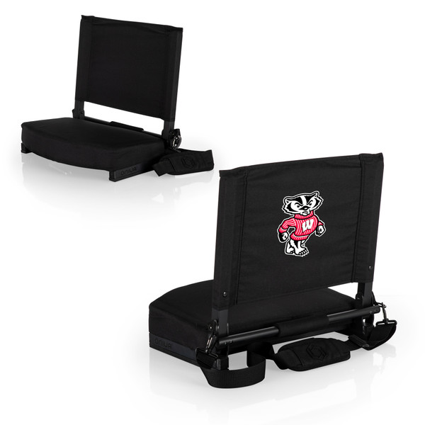 Wisconsin Badgers Gridiron Stadium Seat, (Black)