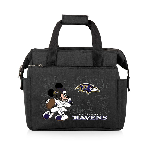 Baltimore Ravens Mickey Mouse On The Go Lunch Bag Cooler, (Black)