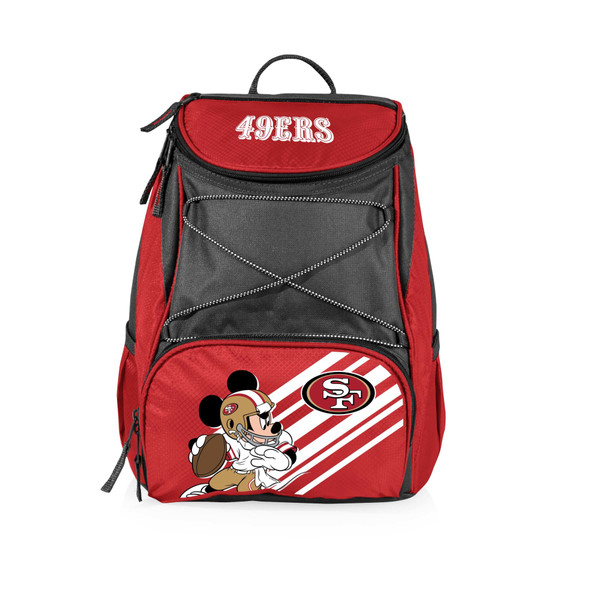 San Francisco 49ers Mickey Mouse PTX Backpack Cooler, (Red with Gray Accents)