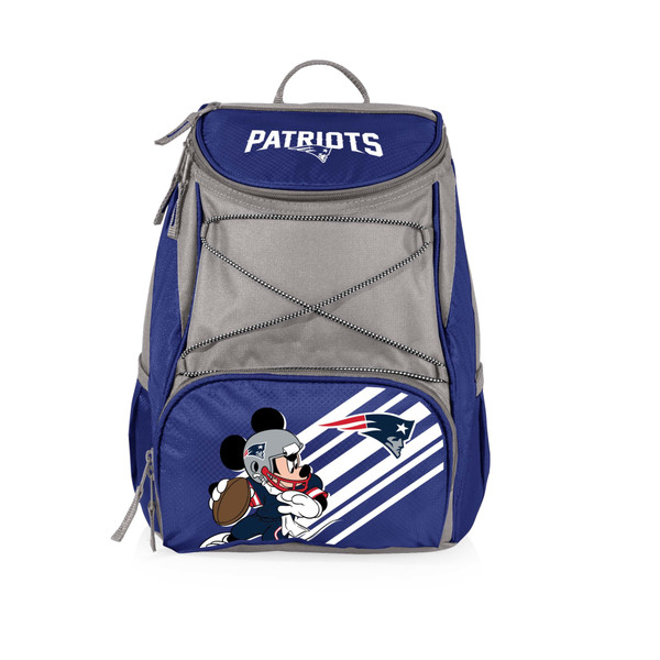 New England Patriots Mickey Mouse PTX Backpack Cooler, (Navy Blue with Gray Accents)