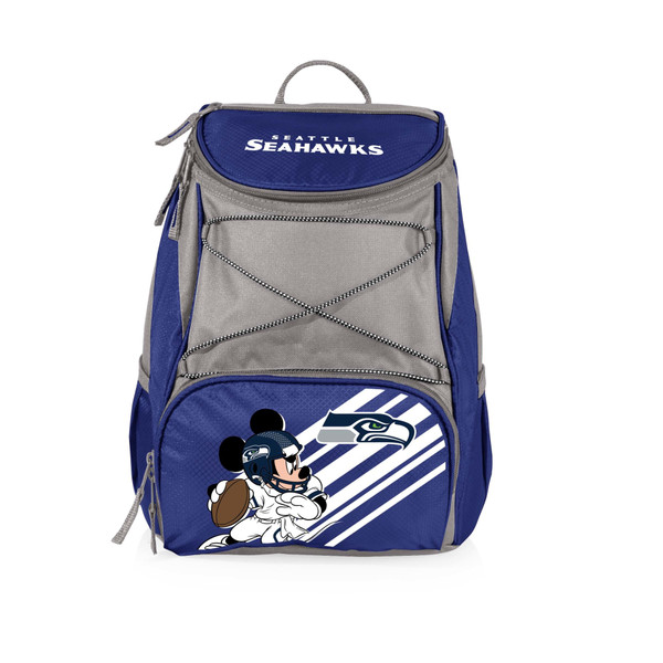 Seattle Seahawks Mickey Mouse PTX Backpack Cooler, (Navy Blue with Gray Accents)