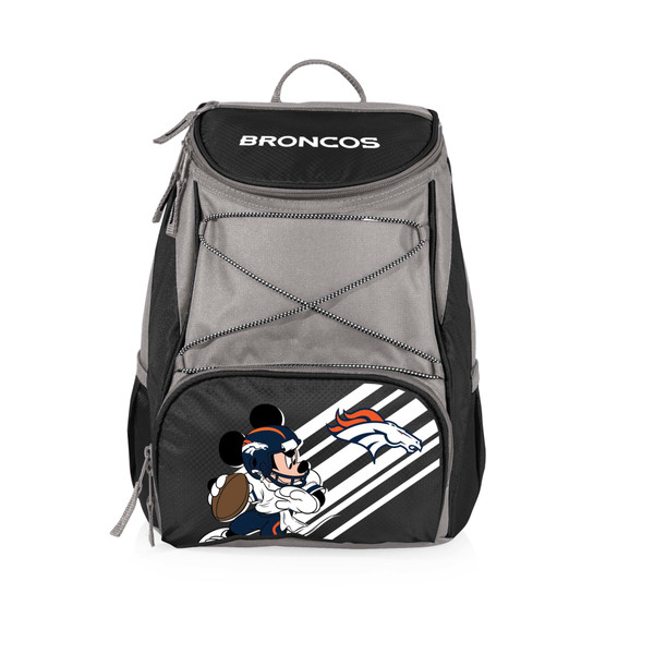 Denver Broncos Mickey Mouse PTX Backpack Cooler, (Black with Gray Accents)