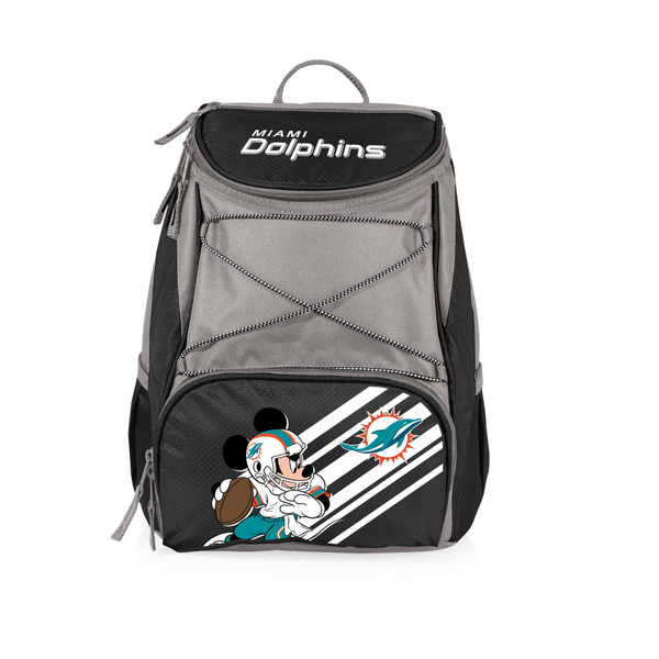 Miami Dolphins Mickey Mouse PTX Backpack Cooler, (Black with Gray Accents)