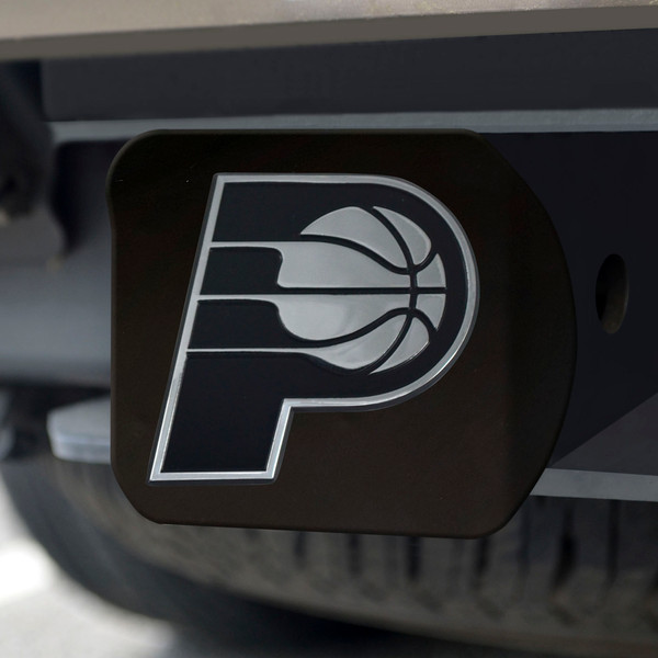 NBA - Indiana Pacers Hitch Cover - Chrome on Black 3.4"x4"