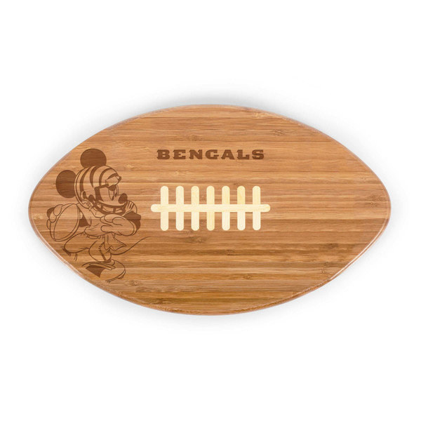 Cincinnati Bengals Mickey Mouse Touchdown! Football Cutting Board & Serving Tray, (Bamboo)