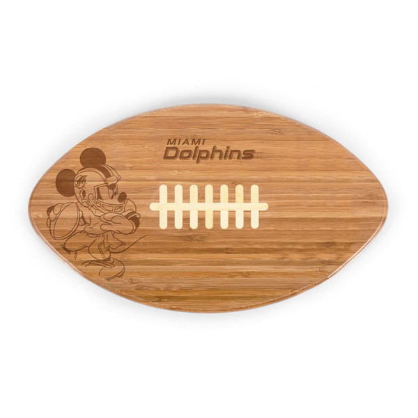 Miami Dolphins Mickey Mouse Touchdown! Football Cutting Board & Serving Tray, (Bamboo)