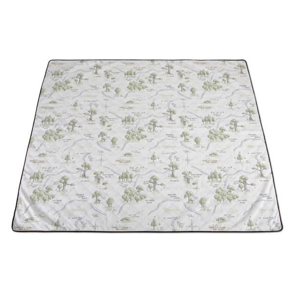 Winnie the Pooh Impresa Picnic Blanket, (White with Green Accents)