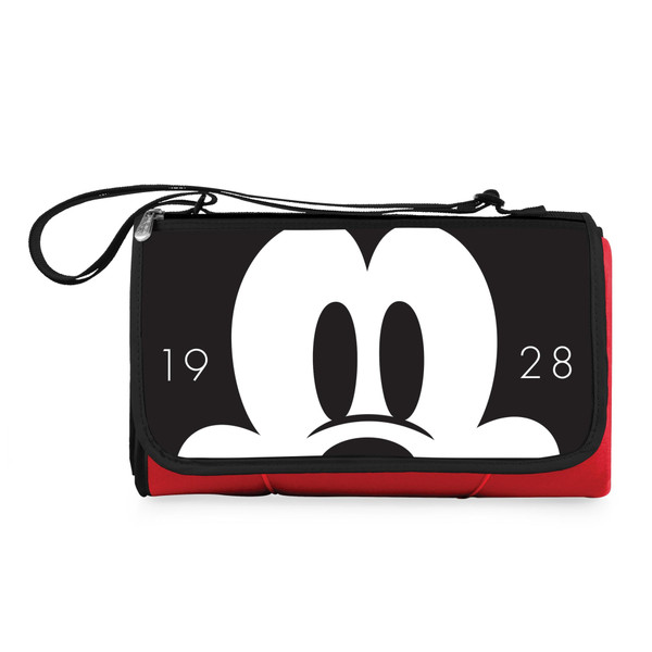 Mickey Mouse Blanket Tote Outdoor Picnic Blanket, (Red with Black Flap)
