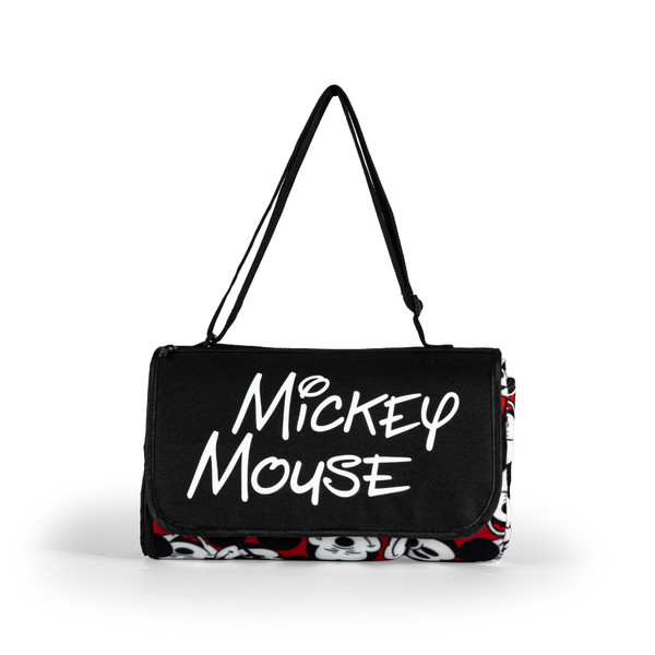 Mickey Mouse Blanket Tote Outdoor Picnic Blanket, (Red with Black Pattern)