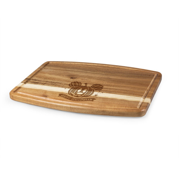 Mickey Mouse Pumpkin Face Ovale Acacia Cutting Board, (Acacia Wood)