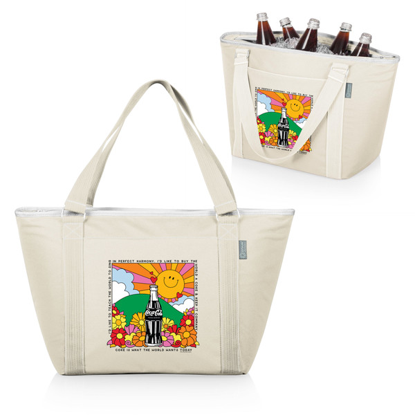 Coca-Cola Bottle Floral Topanga Cooler Tote Bag, (Sand)