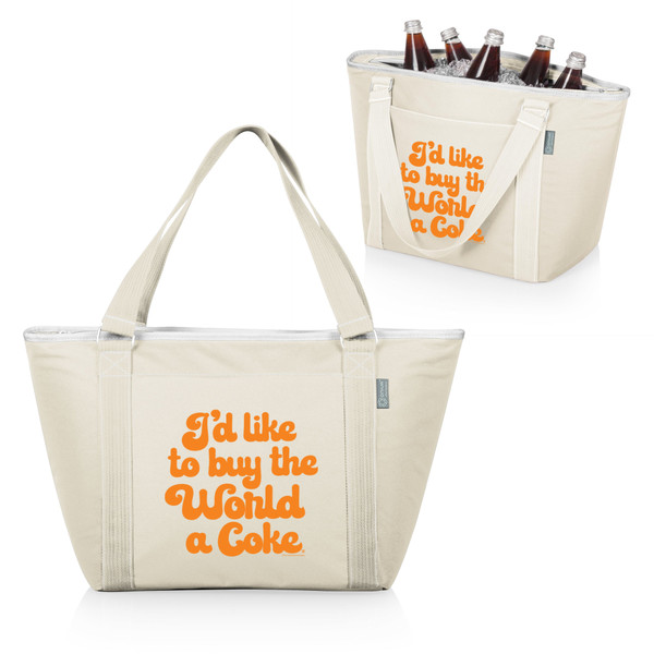 Coca-Cola Unity Buy The World A Coke Orange Topanga Cooler Tote Bag, (Sand)