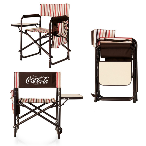 Coca-Cola Enjoy Coke Sports Chair, (Moka Collection Brown with Beige & Red Accents)