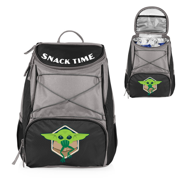 Mandalorian The Child Snack Time PTX Backpack Cooler, (Black with Gray Accents)
