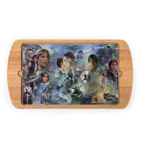 Star Wars Billboard Glass Top Serving Tray, (Parawood)