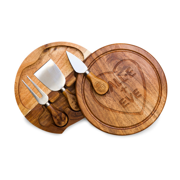 Wall-E Acacia Brie Cheese Cutting Board & Tools Set, (Acacia Wood)