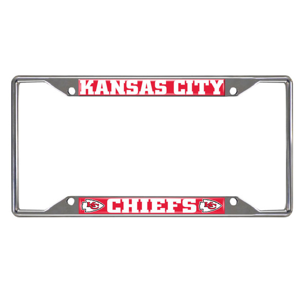 Kansas City Chiefs License Plate Frame  KC Arrow Primary Logo and Wordmark Red