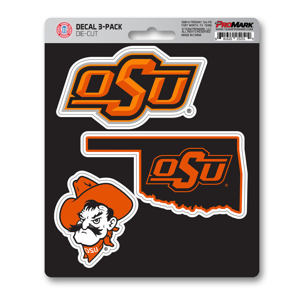 Oklahoma State Cowboys Decal 3-pk 3 Various Logos / Wordmark