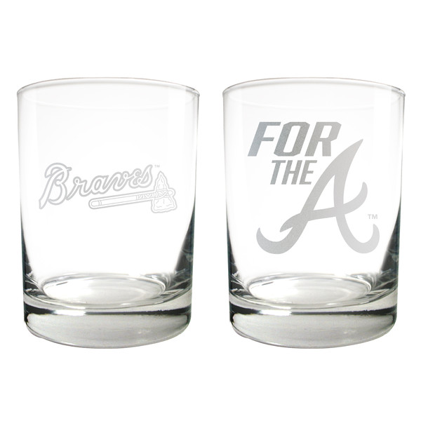 MLB Atlanta Braves 2pc Rocks Glass Set