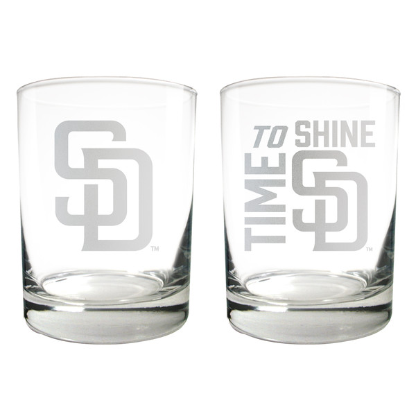 MLB San Diego Padres 2pc Rocks Glass Set