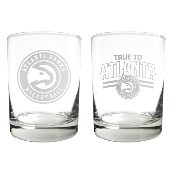 NBA Atlanta Hawks 2pc Rocks Glass Set