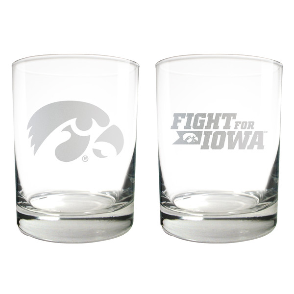 NCAA Iowa Hawkeyes 2pc Rocks Glass Set