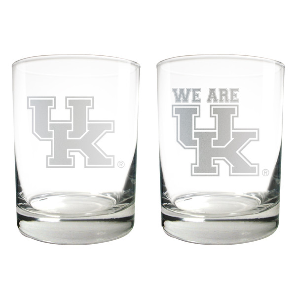 NCAA Kentucky Wildcats 2pc Rocks Glass Set