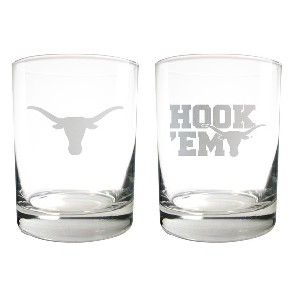 NCAA Texas Longhorns 2pc Rocks Glass Set