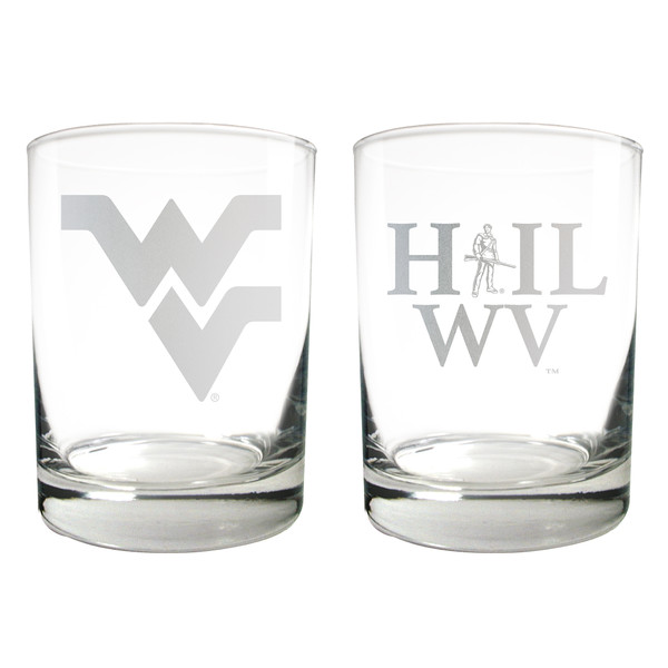 NCAA West Virginia Mountaineers 2pc Rocks Glass Set