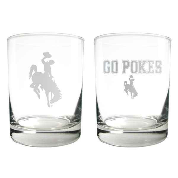 NCAA Wyoming Cowboys 2pc Rocks Glass Set