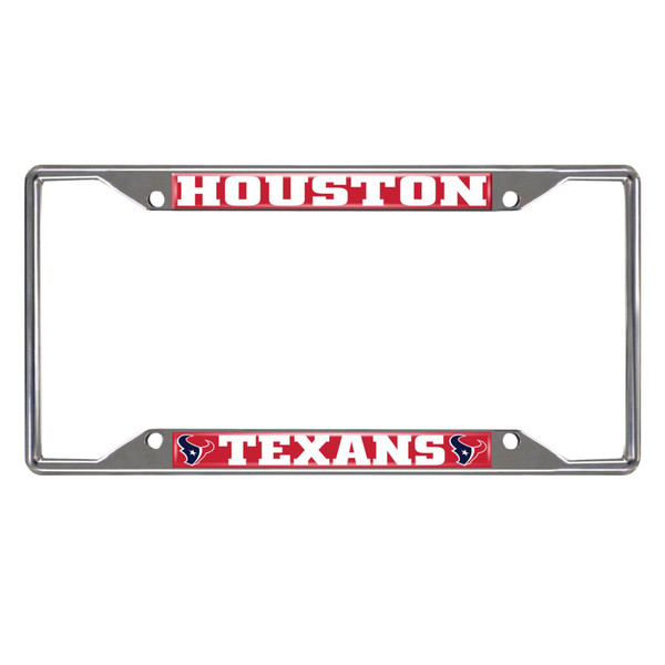 Houston Texans License Plate Frame  Texans Primary Logo and Wordmark Red