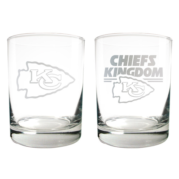 NFL Kansas City Chiefs 2pc Rocks Glass Set