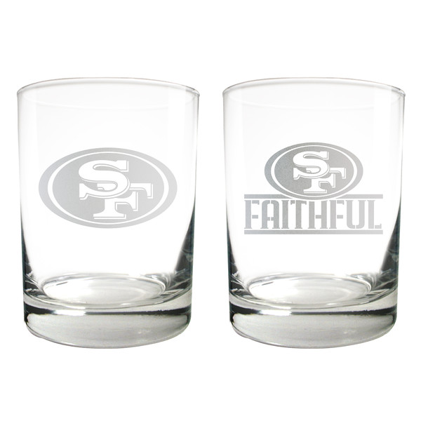NFL San Francisco 49ers 2pc Rocks Glass Set