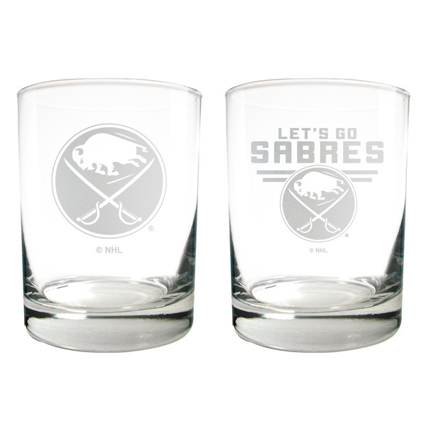 NHL Buffalo Sabres 2pc Rocks Glass Set