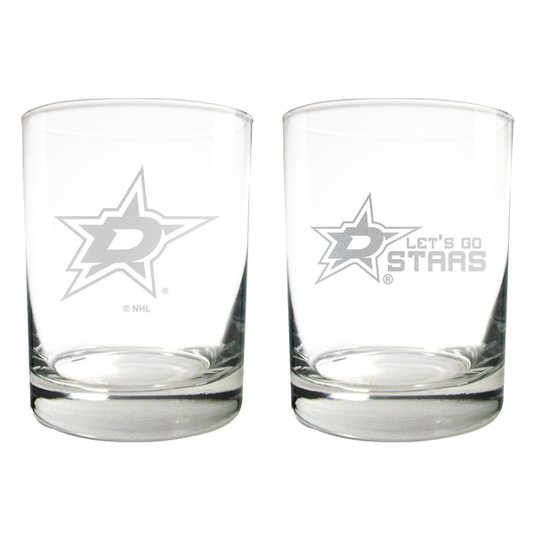 NHL Dallas Stars 2pc Rocks Glass Set