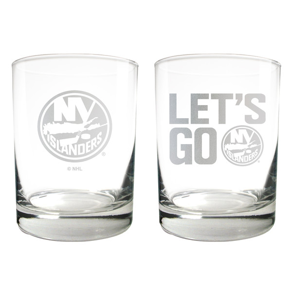 NHL New York Islanders 2pc Rocks Glass Set
