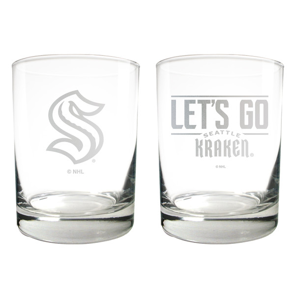 NHL Seattle Kraken 2pc Rocks Glass Set