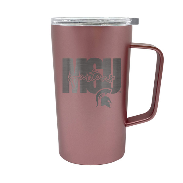 NCAA Michigan State Spartans 18oz Rose Gold Hustle Travel Mug