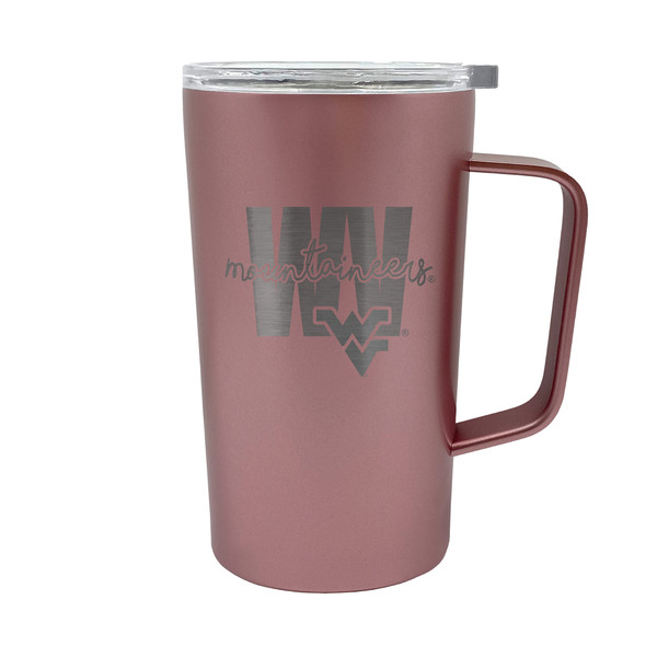 NCAA West Virginia Mountaineers 18oz Rose Gold Hustle Travel Mug