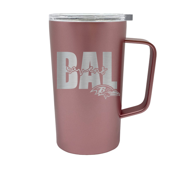 NFL Baltimore Ravens 18oz Rose Gold Hustle Travel Mug