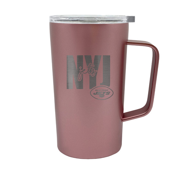 NFL New York Jets 18oz Rose Gold Hustle Travel Mug