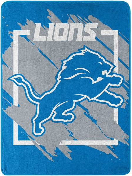Detroit Lions Blanket 46x60 Micro Raschel Dimensional Design Rolled