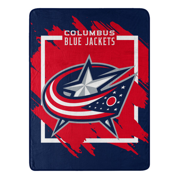 Columbus Blue Jackets Blanket 46x60 Micro Raschel Dimensional Design Rolled Special Order