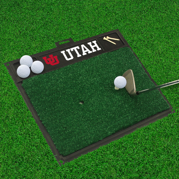 University of Utah Golf Hitting Mat 20" x 17"