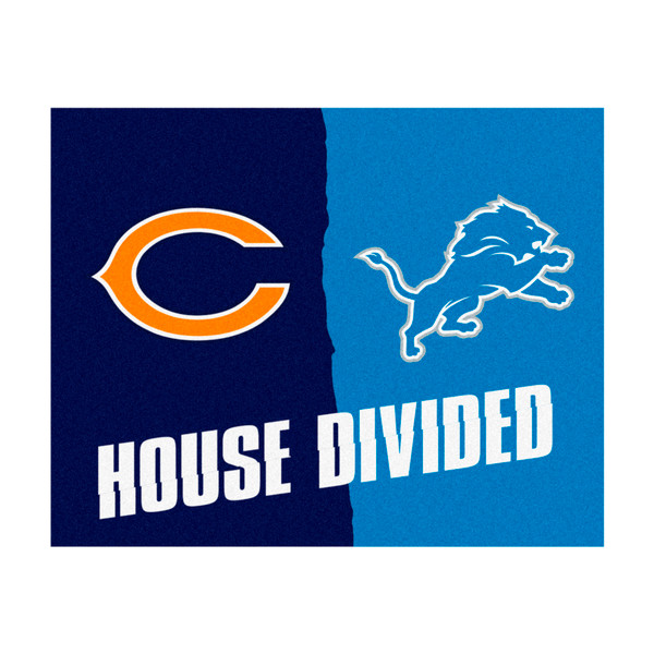 NFL House Divided - Bears / Lions House Divided Mat House Divided Multi