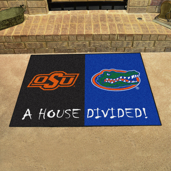 House Divided - Oklahoma State / Florida House Divided Mat 33.75"x42.5"